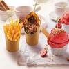 50pcs Charcuterie Cups with 50pcs Knotted Bamboo Sticks Ice Cream Paper Cup Eco-Friendly Portable Disposable for Birthday Picnic
