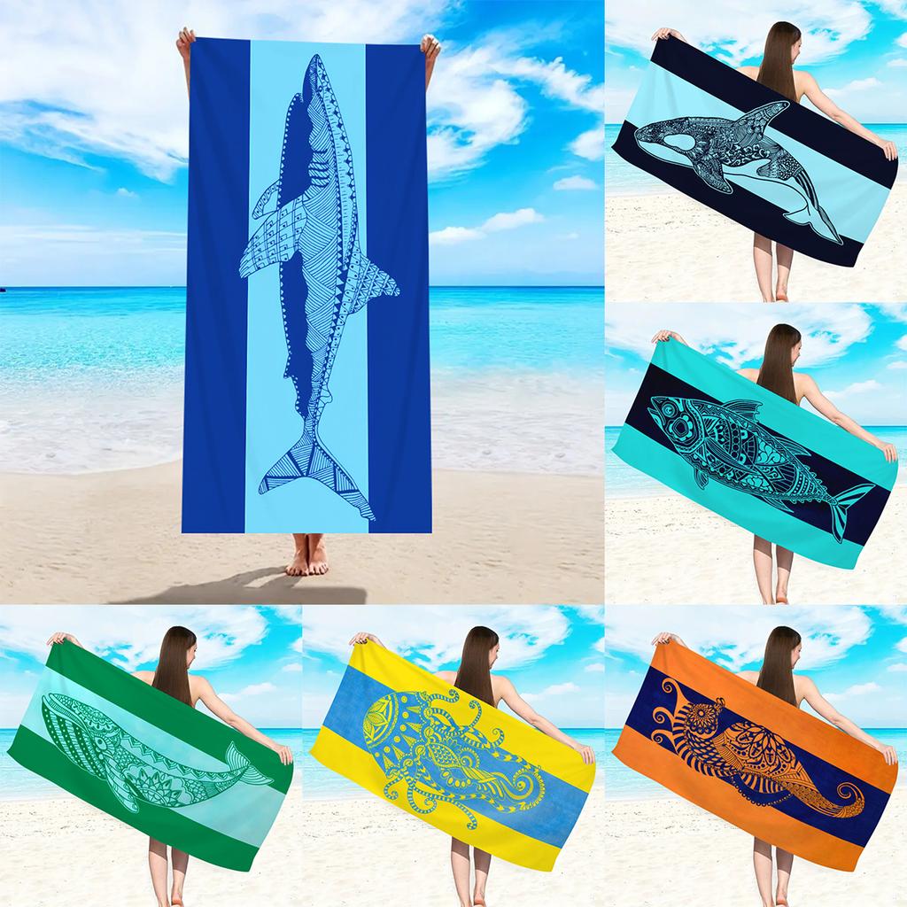 1pc Large Sized Ultra-fine Fiber Beach Towel, Quick Drying and Absorbent Multifunctional Swimming Towel, Quick Drying Beach Towe