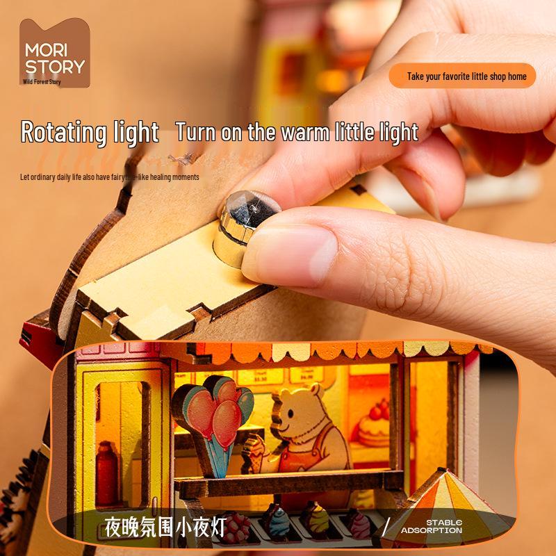 Yemori Monogatari Little Bear Coffee Shop DIY Miniature Wooden Model Kit