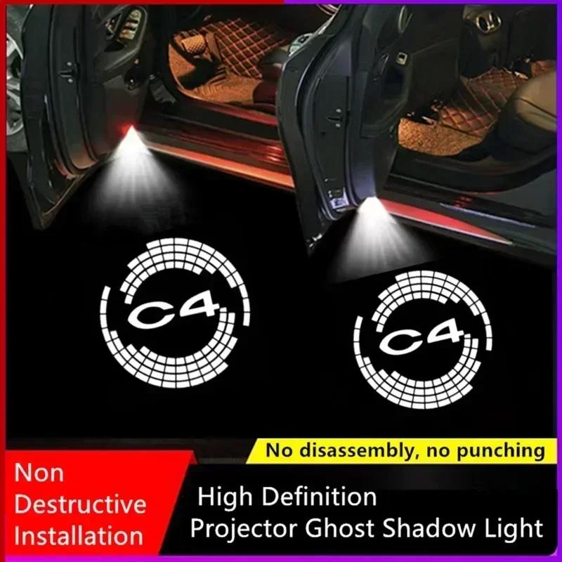 2PCS Car Led Welcome Light Courtesy Projector Ghost Shadow Logo Emblem Lamp For Citroen C1 C2 C3 C4 C5 C6 C4L DS3 DS4 DS5 DS6