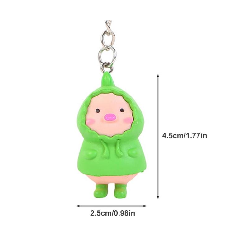 Pack Of 7 Pig Keychains Animal Keyring Pendant Colorful Bag Charm Accessory Wallet Handbag Ornament for Women Girls