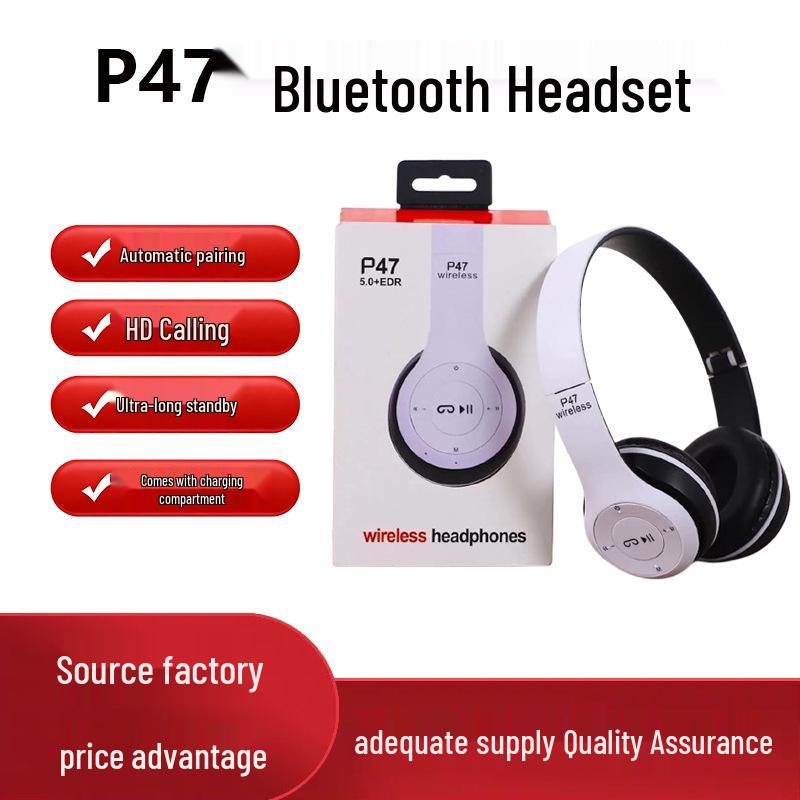 P47 Bluetooth 5.0 Over-Ear Wireless Headset – Stereo Sound, Ideal Gift