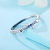 925 Silver Gradient Zircon Star Closed Ring For Women Finger Ring Personality Jewelry Birthday Party Exquisite Gifts
