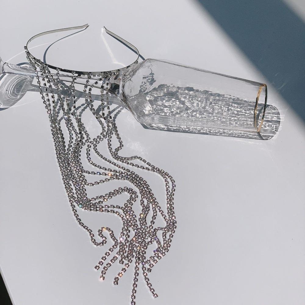 Luxury Hair Chain Shiny Headband Hair Clips Women Wedding Party Hair Accessories Jewelry