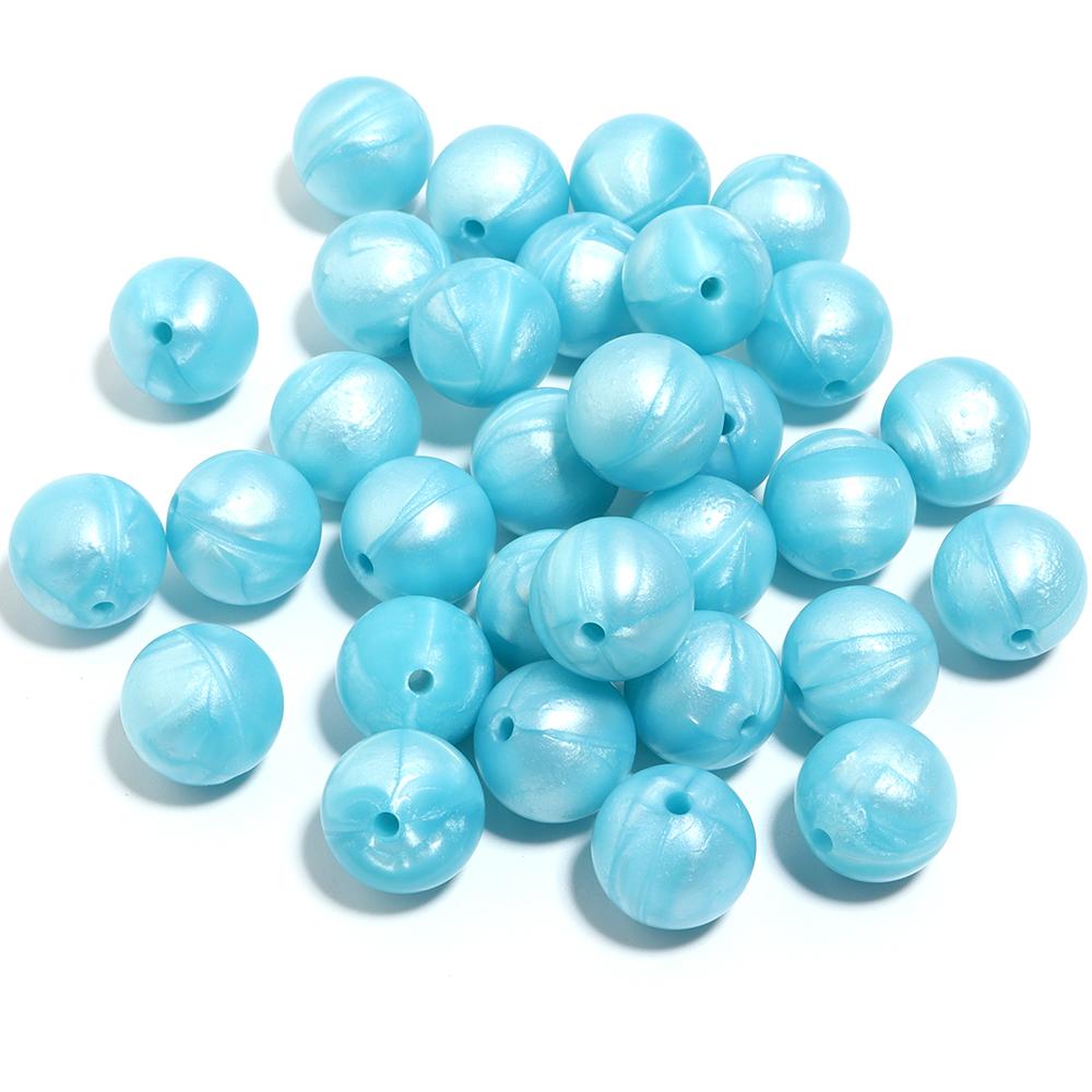 20pcs/Lot 12 15mm Candy Color Round Acrylic Imitation Silicone Beads Round Spacer Loose Bead for DIY Jewelry Making Accessories