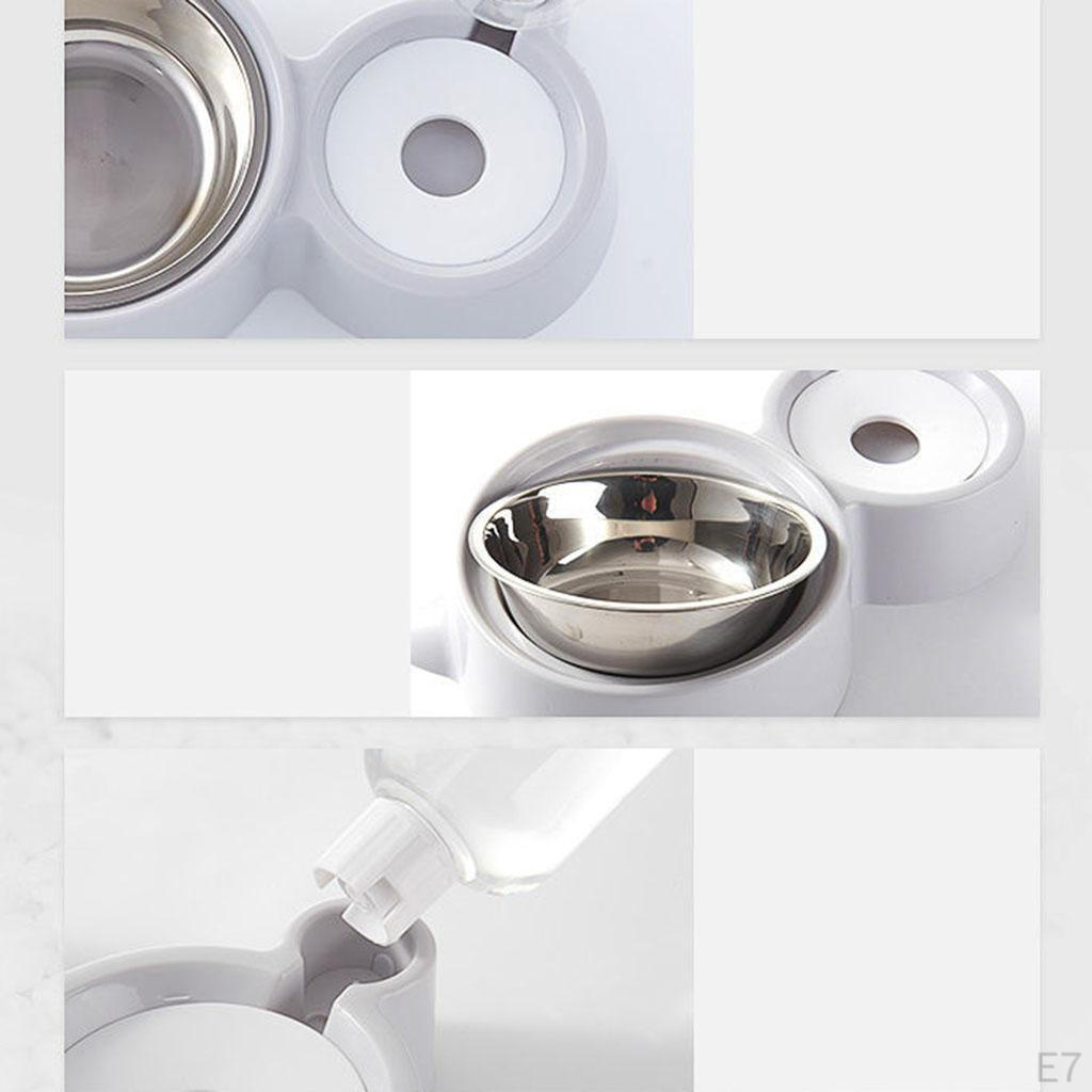 Bowl Pet Dishes, Feeder Feeding for Cats or Small Dogs Steel Double Bowls