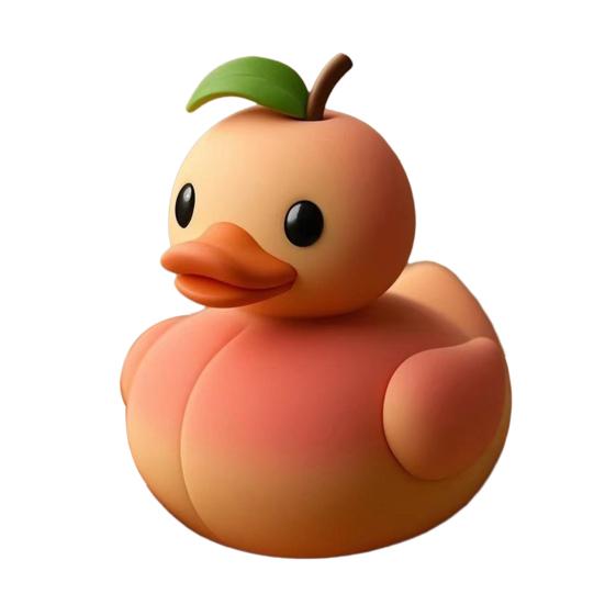 Fruit Duck Figurine Resin Fruit Themed Duckling Statue Peach Strawberry Duck