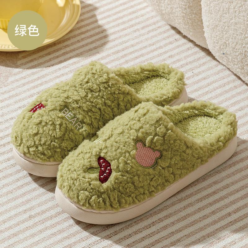 Мода осень и зима мода новые хлопковые тапочки для дома противоскользящие теплые тапочки — фото 4