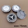 ABS Car Wheel Center Hub Caps 4PCS 75MM For Mercedes Benz AMG W203 W206 W220 W205 W211 W212 GLA GLC A Emblem Tire Rim Covers