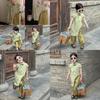 Elegant Chinese Style Summer Outfit For Girls Featuring Beautiful Floral Qipao Top And Stylish Pants Set For Ages 3 To 8 Years