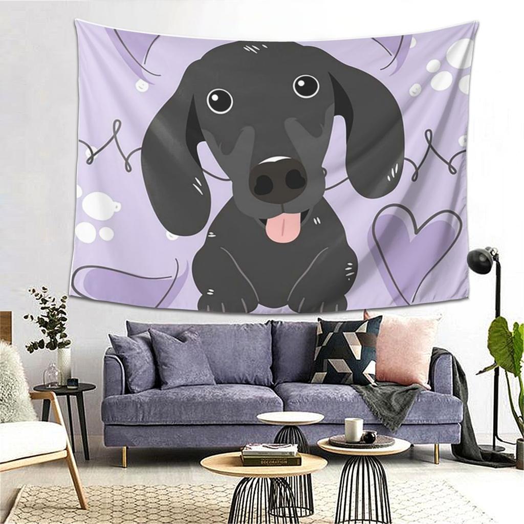 Dackel Hund Wandbehang Tapisserie Ästhetische Heimdekoration Tapisserien für Schlafsaal