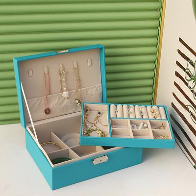 Jewellery Storage Box Large Capacity Female Ring Earrings Necklace Bracelet Finishing Jewellery Box Creative Double with Locks