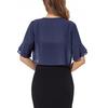 Women's Fashion Casual Summer Cardigan Half Open Collar Ruffle Sleeve Short Sleeve Coats And Tops