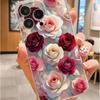 Multicolor Rose Anti-Fall Transparent Case for iPhone 14/15/16/17 Pro Max Series
