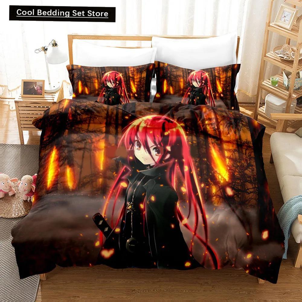 Kawaii Flicka Tecknad Shakugan No Shana Sängkläder Set Anime Sänglinne Täcke Påslakan Set Heminredning Enkel Queen King Size Gåva