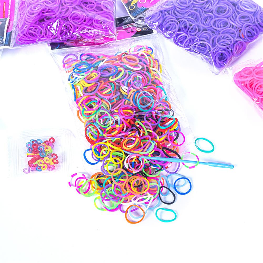 600pcs Elastic Colorful Rubber Loom Bands for Boy Girl Kids Weaving DIY Craft Gift Bracelet Jewelry Making Accessories Supplies