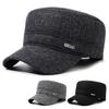 Winte New Woolen Wam Cotton Eldely Cycling Walking Cold Poof Ea Potection Flat Top Hat Fo Men