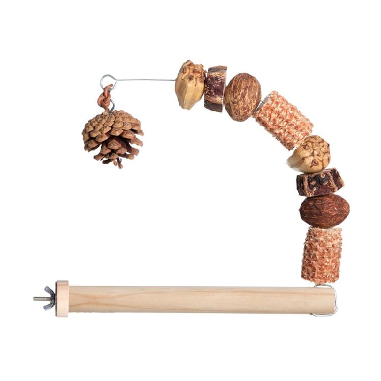 Large Corner Bird Perch Nature Wood Stand Perch for Parrots Cockatiels Lovebirds Easy to Install Bird Entertainment Toy