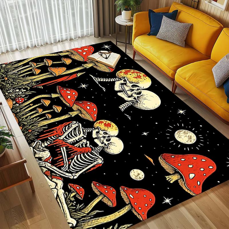Skeletons Mushrooms Living Room Nonslip Area Rug Soft Carpet For Bedroom Game Playroom Sofa Office Home Decor Doormat Christmas Gift C926280