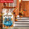 2D Flat - 2D Flat Thanksgiving Blue Pumpkin Maple Leaf Autumn Garden Flag_3-28X40 Inches Outdoor Garden Flag Double-Sided Home Decoration Courtyard De