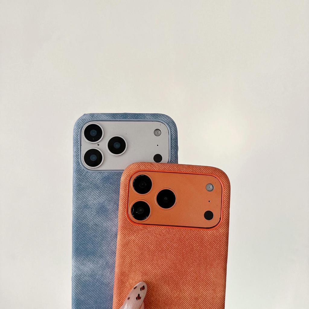 Denim Texture Fabric iPhone 17 Pro Max Case, Fits 16 Pro, Premium Feel Hard Case for iPhone 15.
