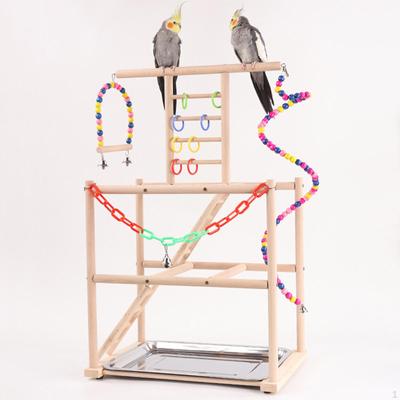 Bird Playground Play Stand Parrot Perches Practical Sturdy Wood Perch Gym