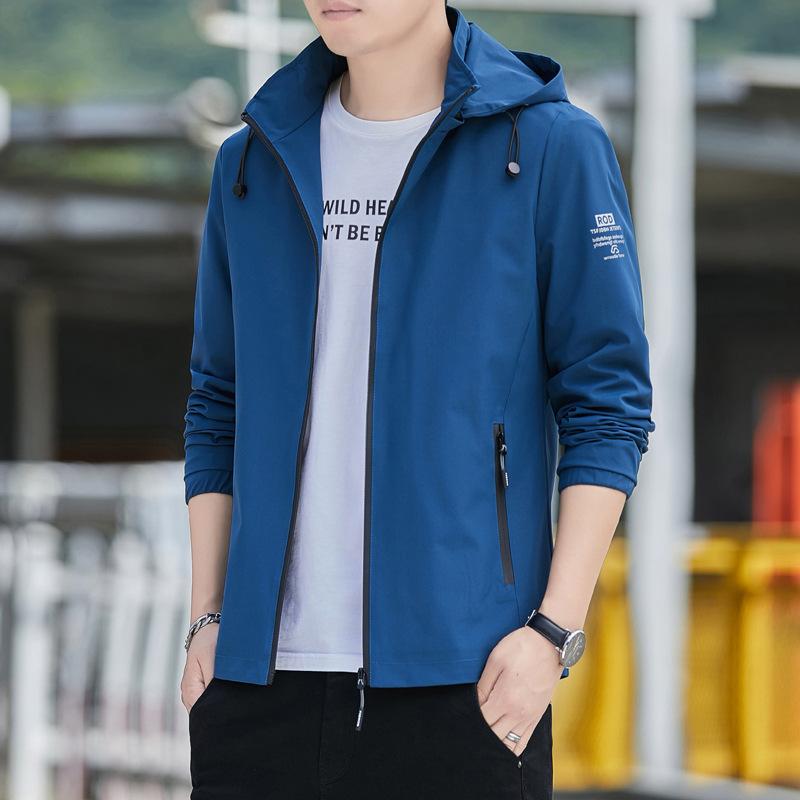 

Простая куртка для зарядки Мужская Новая Свободная Ветровка с капюшоном Мужская Рабочая Повседневная Куртка Мужская 5XL