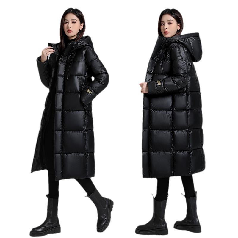 Long Down Cotton Jacket for Women, Winter 2025 New Couple Loose Thickened Over-the-knee Padded Jacket