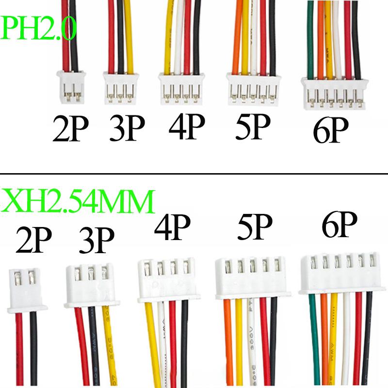 1Pair PH 2.0mm XH2.54MM  2/3/4/5/6 Pin  Female Male Plug / PH2.0 XH2.54MM   Terminal Socket Wires Cables Connector 26AWG 15CM