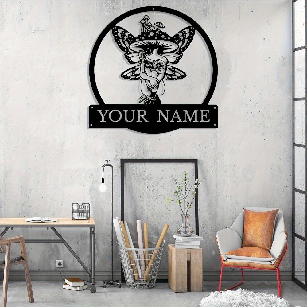 Exclusive Personalizable Mushroom Metal Wall Art Monogram Home Garden Outdoor Porch Hanging Large Scale Wall Decoration
