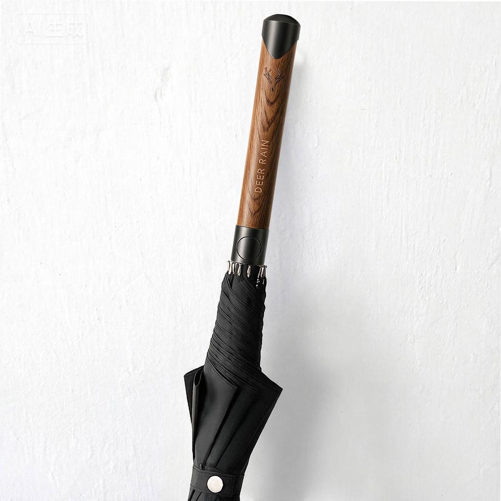 Long-handled umbrella plus-size men's golf umbrella, new wooden handle straight rod, high-value business automatically printable logo