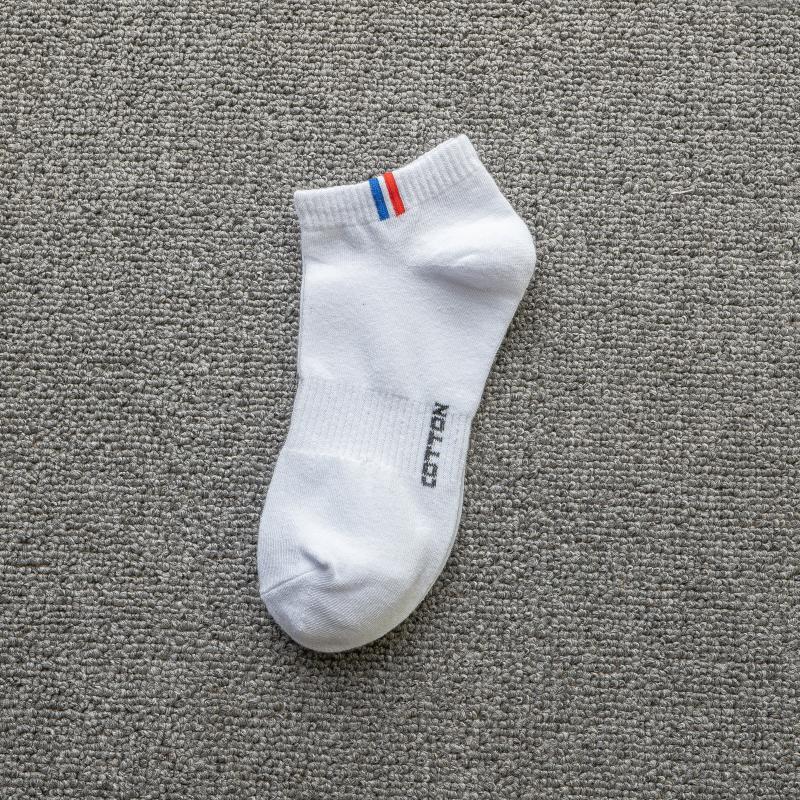 Socks Men'S Short Socks Sweat-Absorbing And Breathable White Socks Control Sole Letter Girdle Waist Side Label Cotton Boat Socks