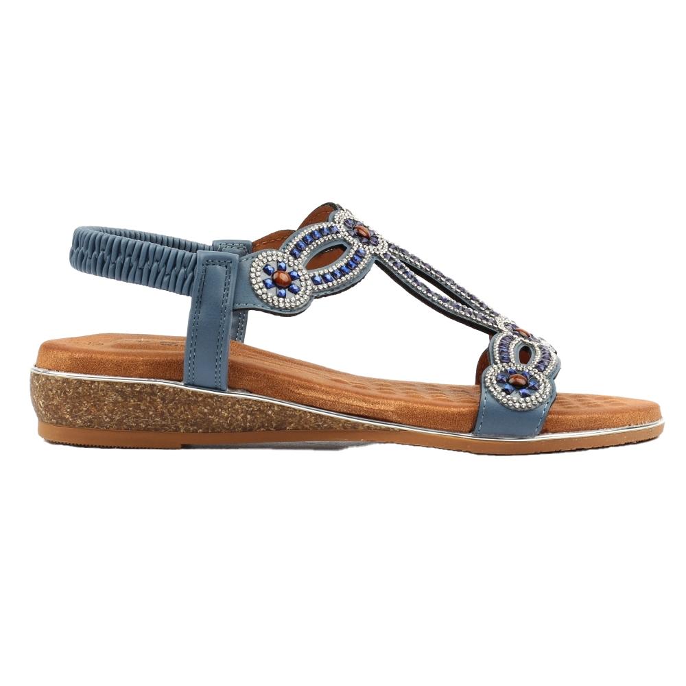 Lunar Womens/Ladies Indigo Wide Sandals