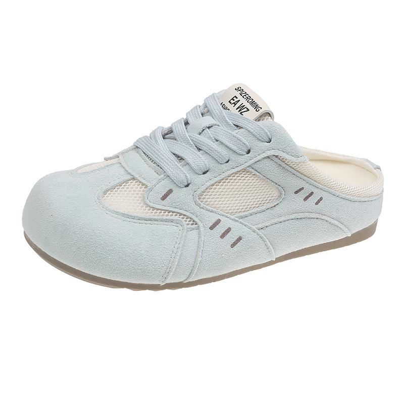 Inner Height Increase German Training Shoes Women's Bag Head Half Slippers Summer Wear 2025 Summer New Lazy One-pedal Women's Shoes