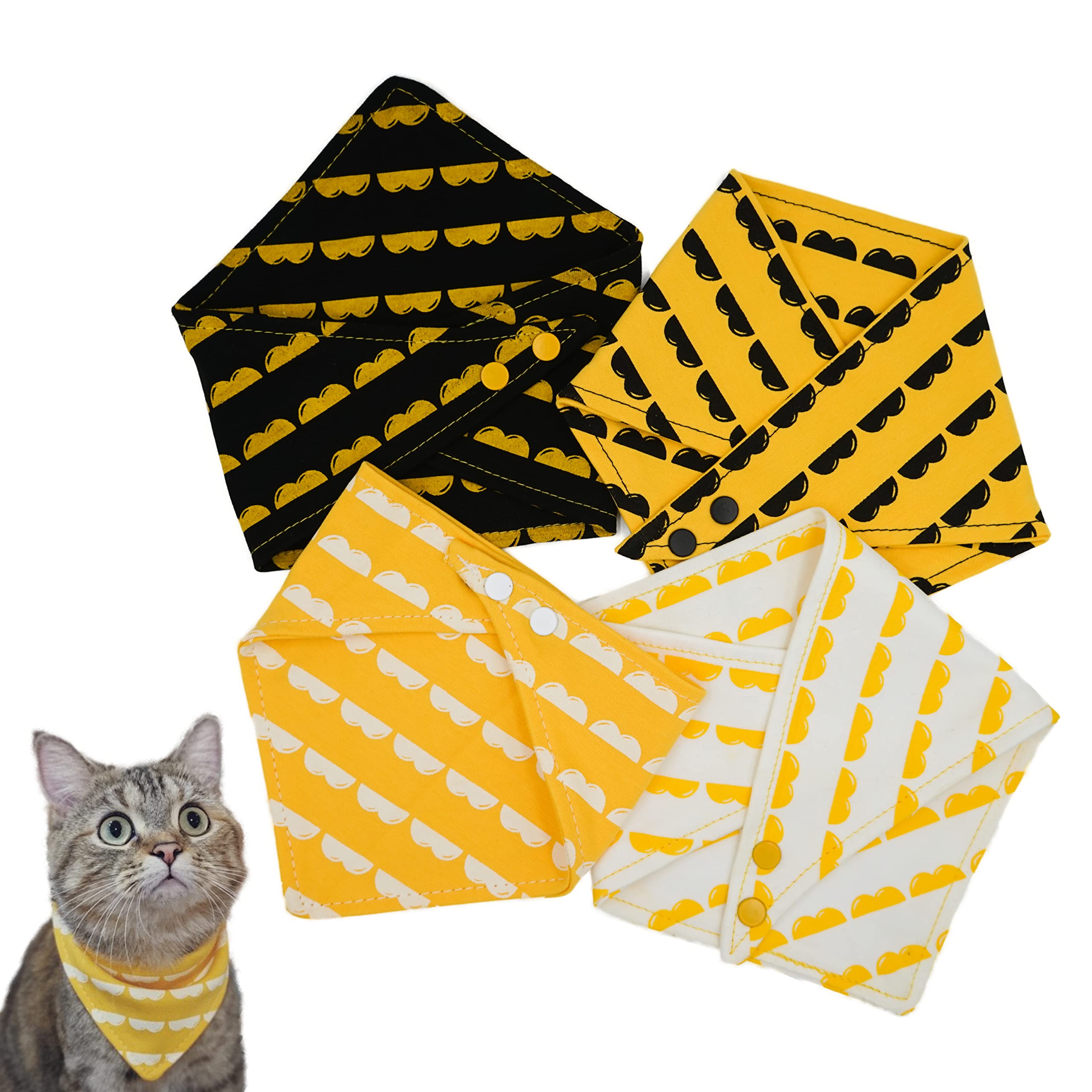 

в шарфе-бандане BANDANA SNAP для безопасности и защиты [Сделано в Японии] Кошки, Собаки, Домашние животные, Стильный, (М, Желток)