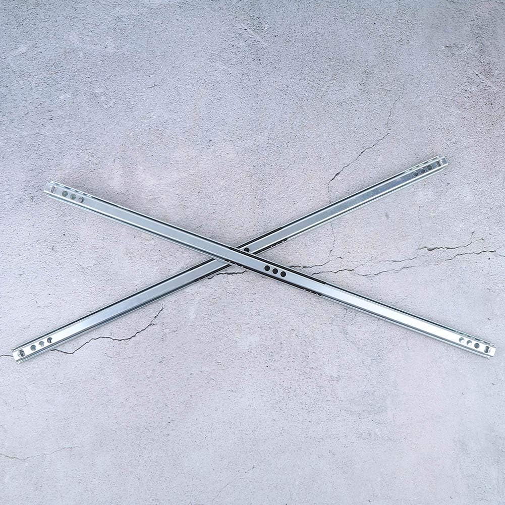 Drawer Slides, Drawer Slide, Heavy Duty Drawer Slides, 2Pcs/Set 450x17mm Drawer Steel Ball Slide Rail Hardware Accessory for Cabinet Closets