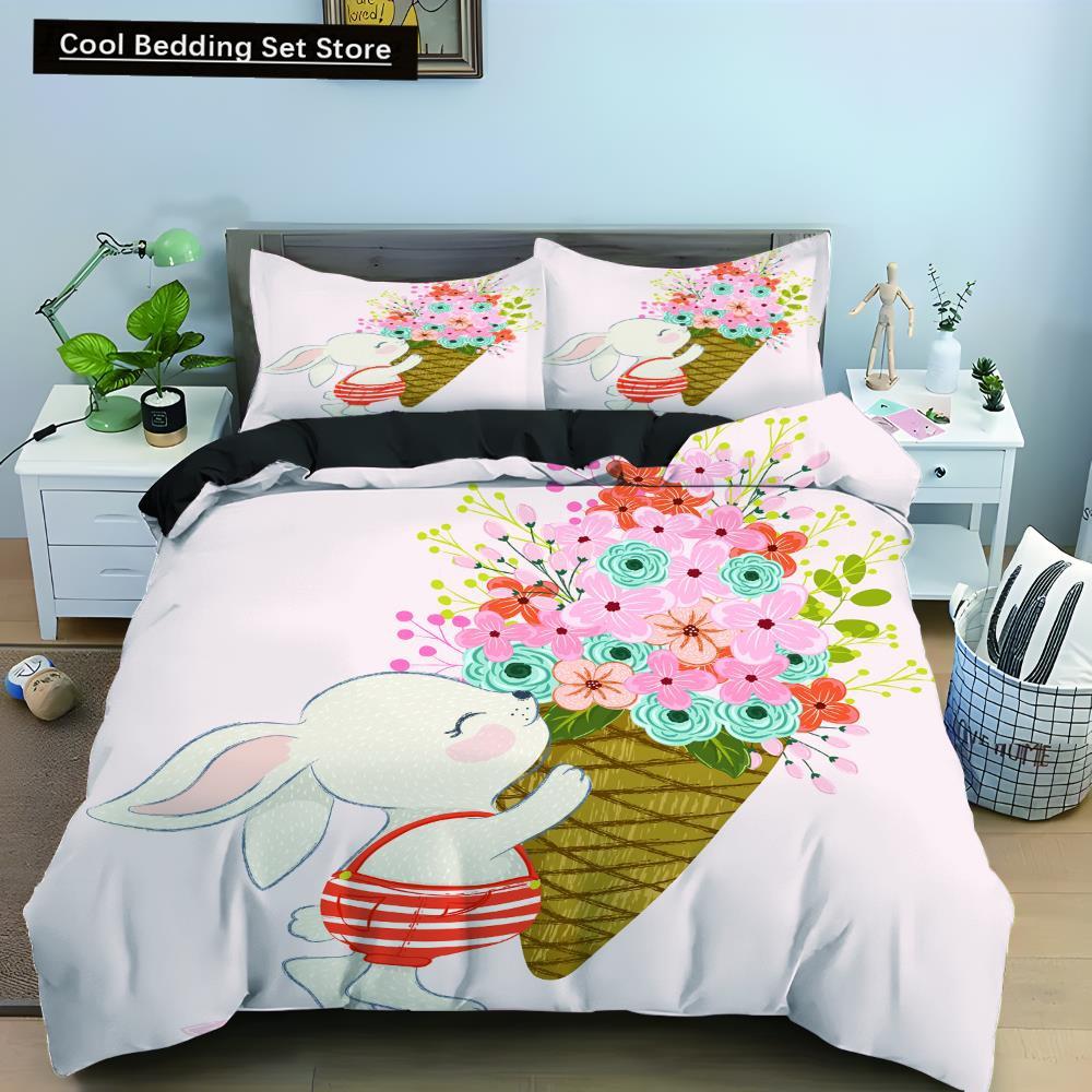 Comforter Cartoon Animal King Queen Elephant Tiger Lion Rhinoceros Bedding Set Wildlife Polyester Comforter