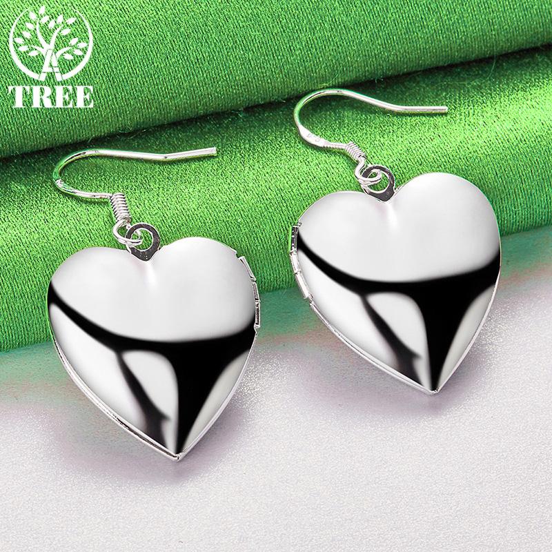 High-Quality 925 Sterling Silver Heart Drop Earrings For Women Elegant Charm Jewelry Birthday Engagement Wedding Party Gift