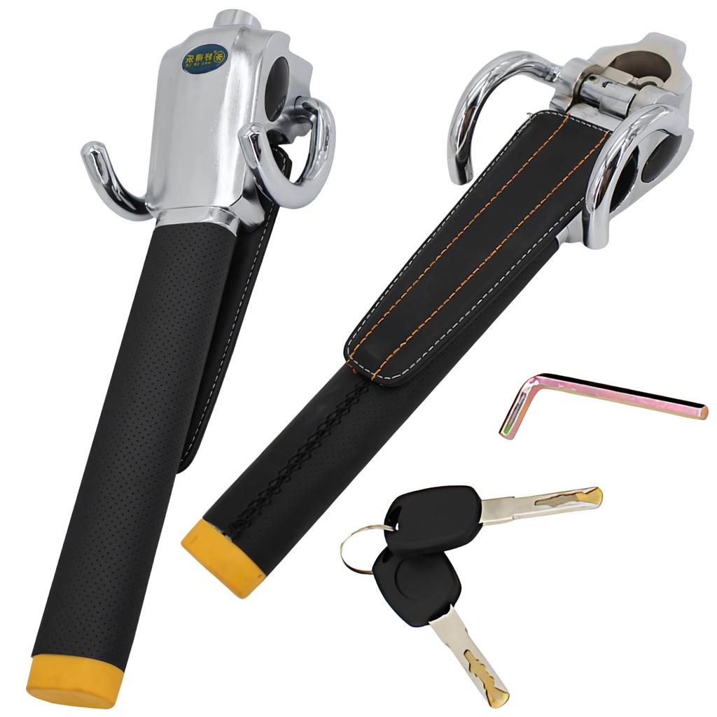 Mellbo Steering Wheel Car Steering Defeats Cutting and Lock Includes Escape Hammer Accident and Disaster 38cm x Lock, Anti-Theft Lock, Security,