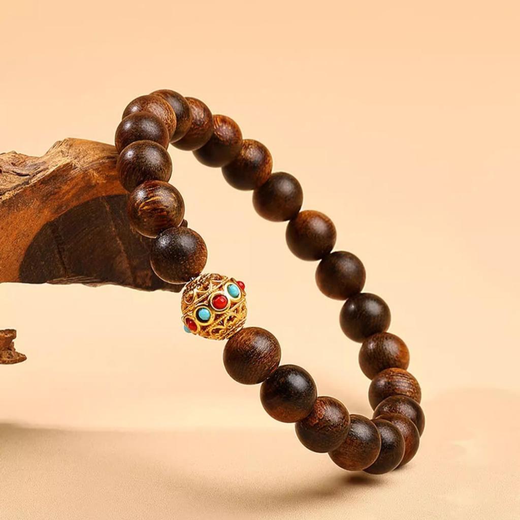 Adlerholz Armband Libellenauge Perlen Herren Damen 9 Punkte Shenqinan Naturholz Meditation Yoga Schmuck Geschenk