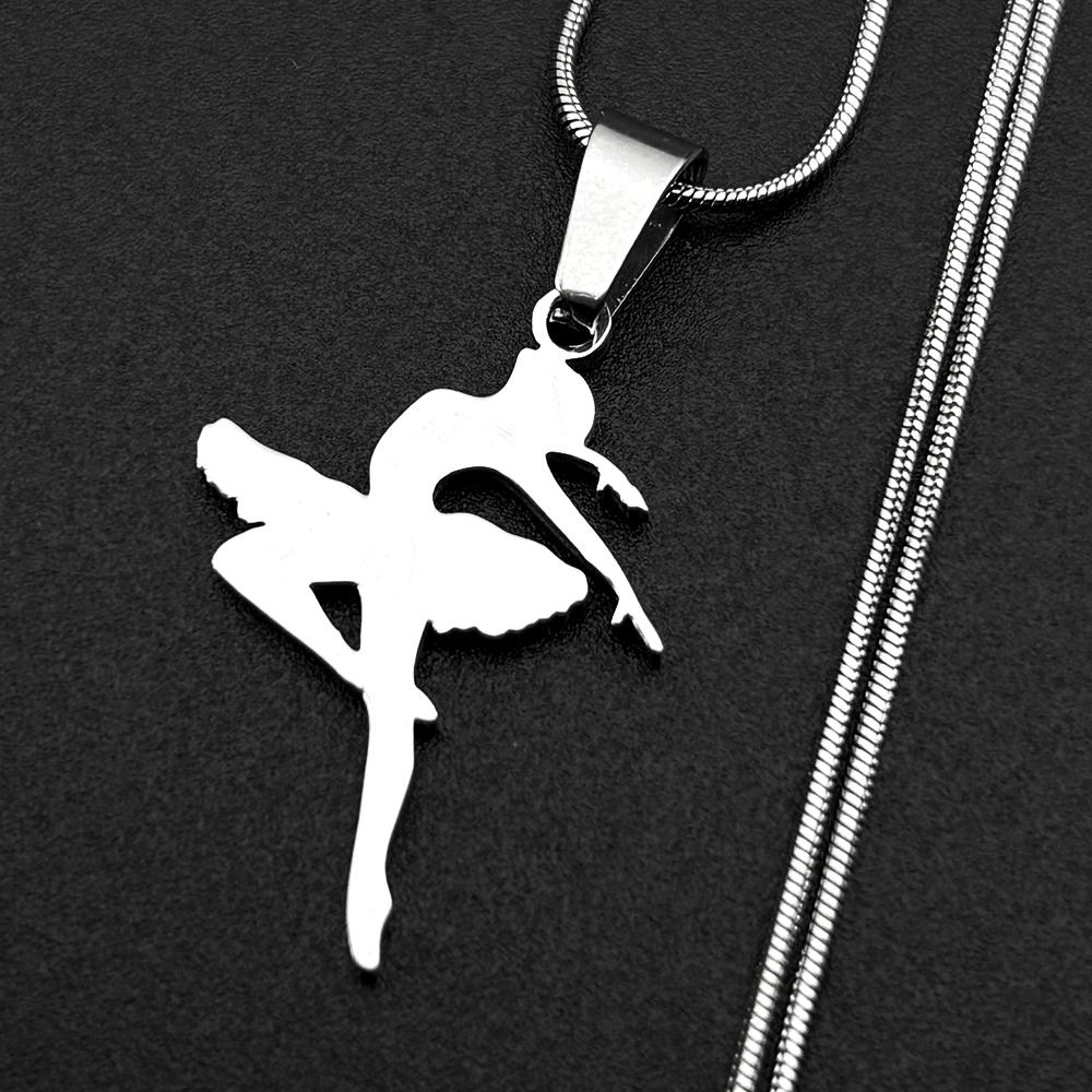 Rhythmic Gymnastics Ballet Necklace For Women Men Stainless Steel Silver Color 2026 Trend Gymnast Art Sport Jewelry Accessories