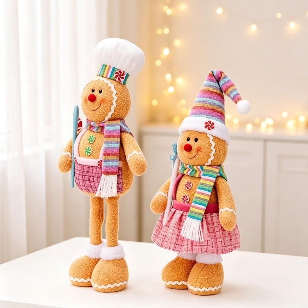 Stretch Legs Gingerbread Man Plush Ornament Biscuit Man Christmas Decor Desktop Decoration