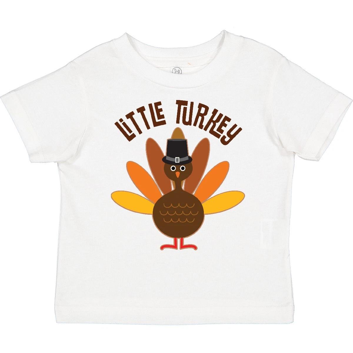 

Inktastic Little Turkey Thanksgiving Toddler T-Shirt Babys 1st First Holiday Kid 100