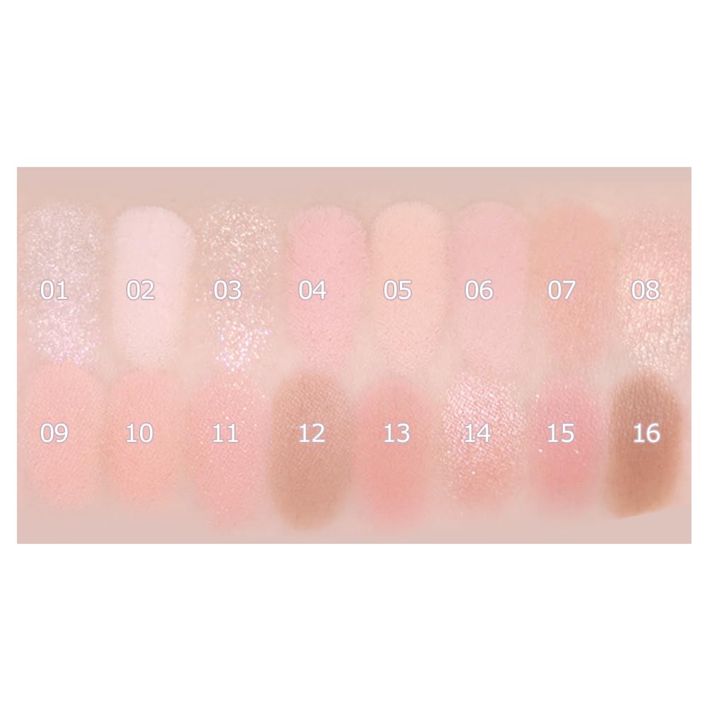 Wakemake Soft Blurring Eye Palette 08 Candy Coral Blurring Best Cosmetics Award Winner 16 Colors Glitter Korean Cosmetics Everyday Eyeshadow Palette