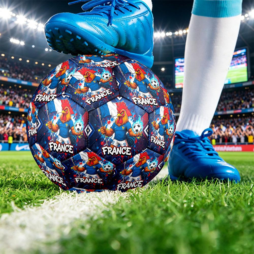 France Football Printed Size 5 Soccer Ball Wear Resistant Standard Adult Training Football Fan Gift for Indoor Outdoor Match Sports