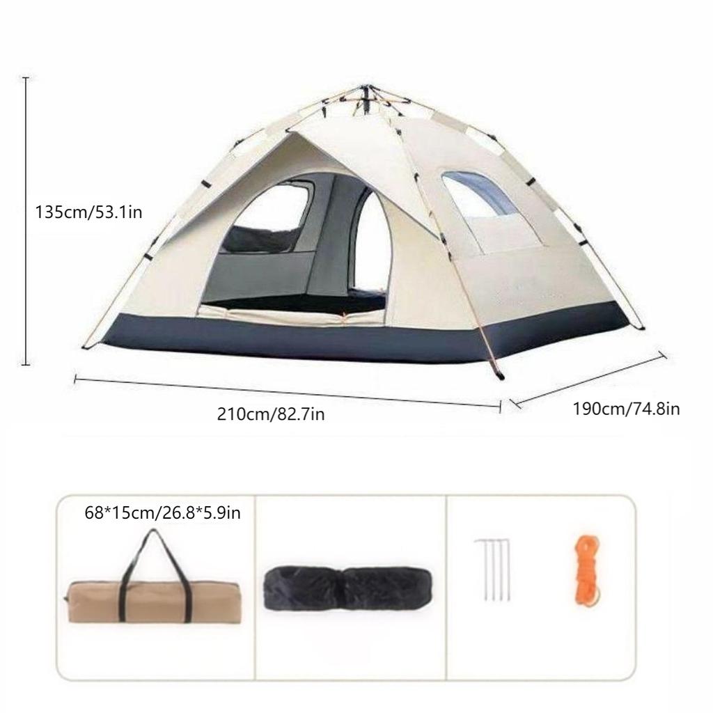 Outdoor Shelter Sunshade Self-driving Travel Camping Tent Reactive Outdoor Camping Tent Two Doors and Two Windows