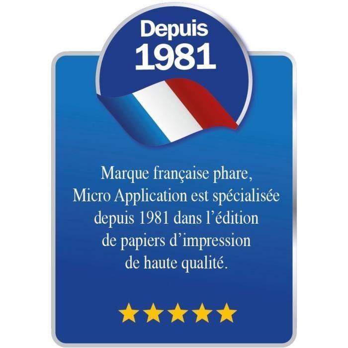 Papier Photo Satiné A4 - MICRO APPLICATION - Professionnel - 270 g/m² - Excellente tenue