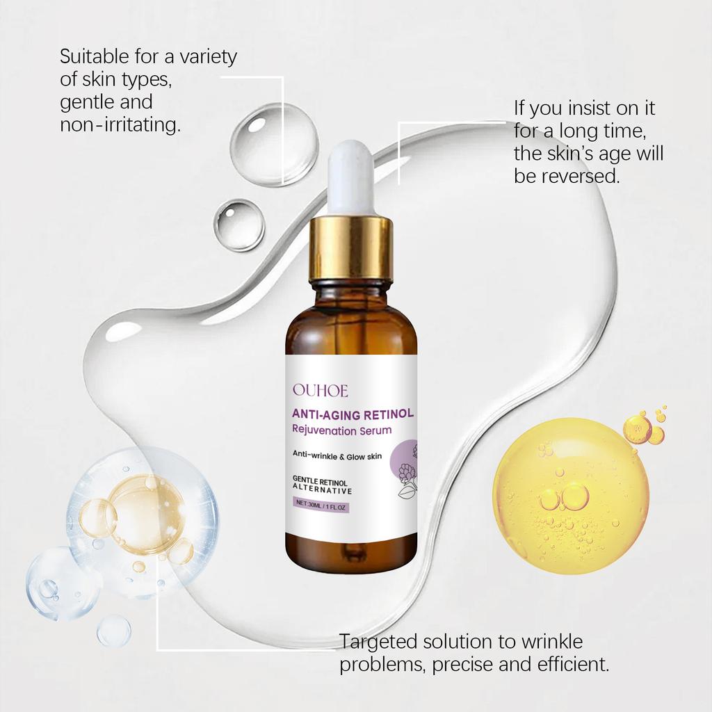 Retinol Face Serum Forehead Fine Lines Removal Collagen Lifting Repair Firm Moisturizing Glowing Rejuvenation Essence Skin Care