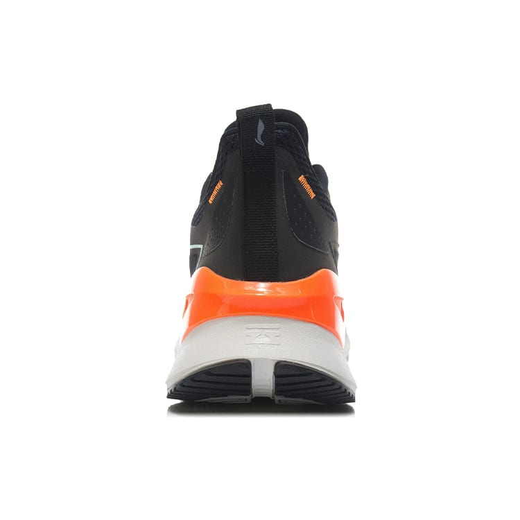 Li Ning YueYing Element Textile, Synthetic Leather Cushioning Rebound Low top Running Shoes Men's Black Orange ARHR223-4