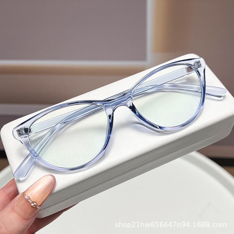 Retro round frame reading glasses middle-aged and elderly high definition comfortable reading glasses ultra-light live broadcast anti-blue reading gla